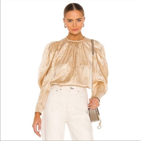 Ulla Johnson Gilded Ballon Sleeve Ivy Blouse in Sand - Picture 7 of 16